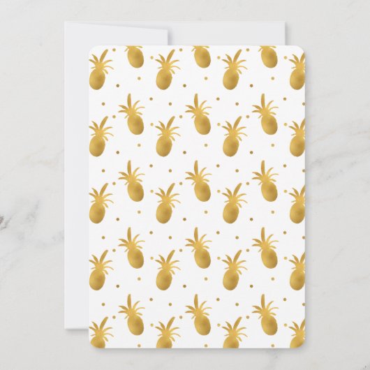 Gouden Ananas en Stippen Bruiloft uitnodigingen (Achterkant)