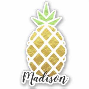 Gouden ananas Gepersonaliseerd op maat snijden Sticker