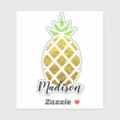 Gouden ananas | Gepersonaliseerd op maat snijden Sticker (Vel)