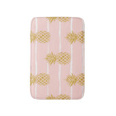 Gouden ananas, Gestreepte Zomerachtergrond. Badmat (Voorkant Verticaal)