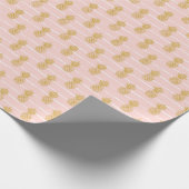 Gouden ananas, Gestreepte Zomerachtergrond. Cadeaupapier (Hoek)