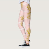 Gouden ananas, Gestreepte Zomerachtergrond. Leggings (Links)