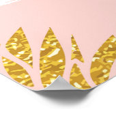 Gouden ananas, Gestreepte Zomerachtergrond. Poster (Hoek)