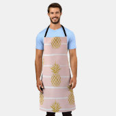 Gouden ananas, Gestreepte Zomerachtergrond. Schort (Gedragen)