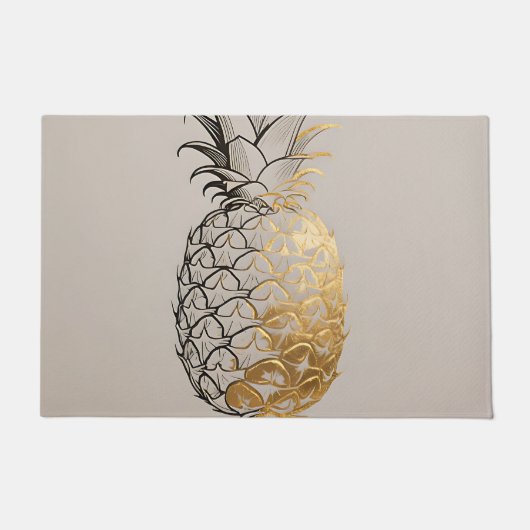 Gouden Ananas Lijnkunst Deurmat (Voorkant)
