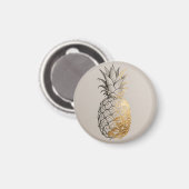 Gouden Ananas Lijnkunst Magneet (Voorkant / Achterkant)