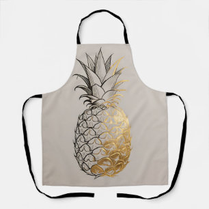 Gouden Ananas Lijnkunst Schort