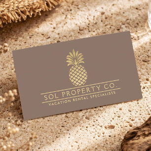 Gouden Ananas Luxe Taupe Huurvakantie Host Visitekaartje