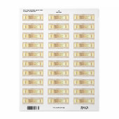 Gouden Ananas Marmer Gestreepte Adreslabel Etiket (Full Sheet)