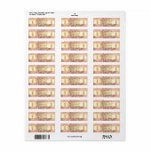 Gouden Ananas Marmer Steen Gestreepte Adreslabel Etiket (Full Sheet)
