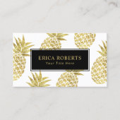 Gouden Ananas Patroon Modern Tropisch Visitekaartje (Voorkant)