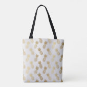 Gouden Ananas Patroon Monogram Tote Bag (Achterkant)