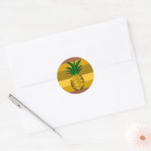 Gouden Ananas Ronde Sticker (Envelop)