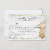 Gouden Ananas RSVP|Marmer Aankondiging (Voorkant)