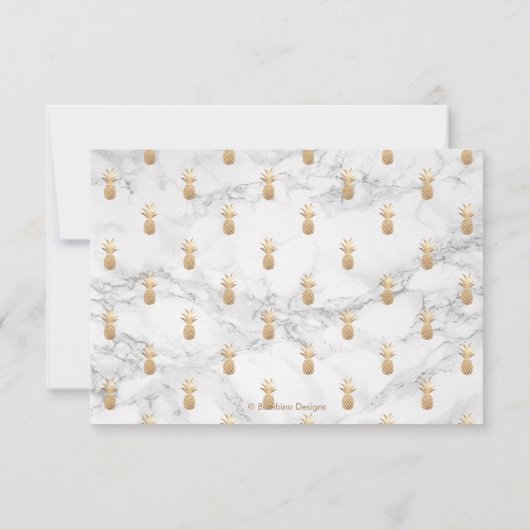 Gouden Ananas RSVP|Marmer Aankondiging (Achterkant)