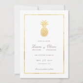 Gouden Ananas Save the Date Kaarten (Voorkant)