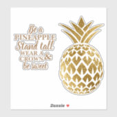 Gouden Ananas Sta Recht Wear Kroon Wees Lief Sticker (Vel)