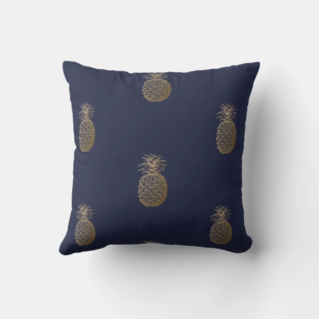 Gouden Ananas,Streep -Persoonlijk  Kussen (Achterkant)