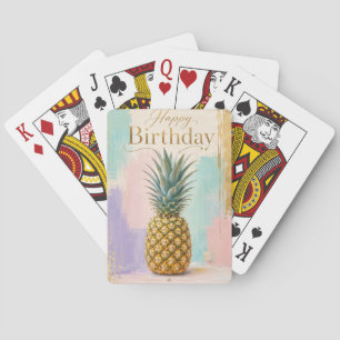 Gouden Ananas Tropische Verjaardag Pokerkaarten
