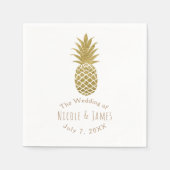 Gouden ananas wit moderne chique tropische partij servetten (Voorkant)