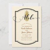 Gouden Ananas & Zwarte Rustieke Ananas Tropisch Kaart (Voorkant)