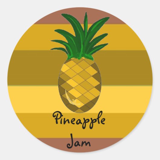 Gouden Ananasjam Ronde Sticker (Voorkant)
