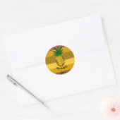 Gouden Ananasjam Ronde Sticker (Envelop)