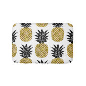 Gouden ananassen: Handgetekend wit naadloos. Badmat (Voorkant)