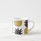 Gouden ananassen: Handgetekend wit naadloos. Espresso Kop (Rechts)