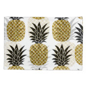 Gouden ananassen: Handgetekend wit naadloos. Kussensloop (Achterkant)