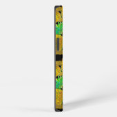 Gouden Ananassen Op Strepen | Monogram iPhone Hoesje (Rechterkant)