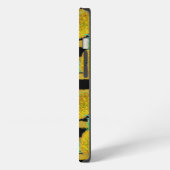 Gouden Ananassen Op Strepen | Monogram iPhone Hoesje (Linkerkant)