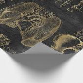 gouden anatomische tekeningen op zwart cadeaupapier (Hoek)