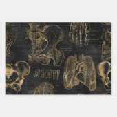 gouden anatomische tekeningen op zwart inpakpapier vel (Voorkant 3)