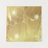 Gouden anemoon bloemen: luxe  achtergrond. wandkleed (Voorkant (horizontaal))