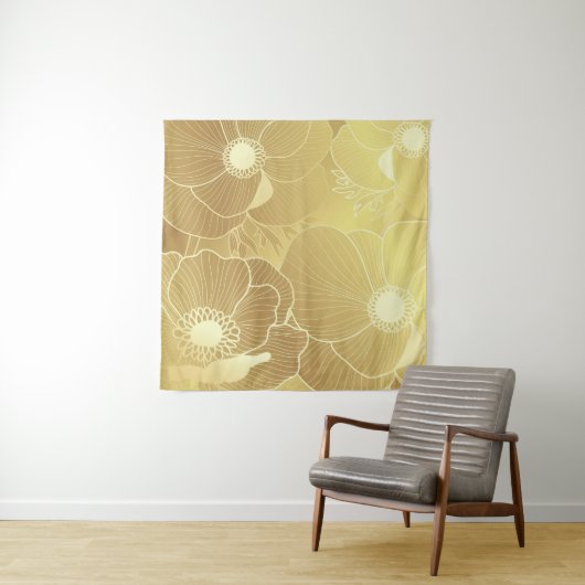 Gouden anemoon bloemen: luxe achtergrond. wandkleed (In situ)