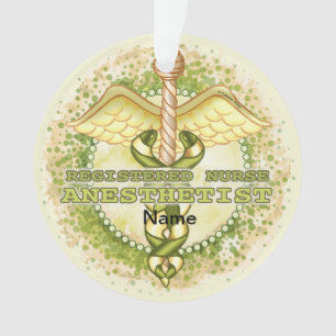 Gouden Anesthesist Verpleegster Caduceus  Ornament