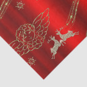 Gouden Angelic Splendor: Rood & Goud Kerstmis Tissuepapier (Detail)