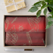 Gouden Angelic Splendor: Rood & Goud Kerstmis Tissuepapier (Geschenk)