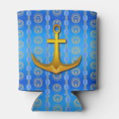 Gouden Anker Blauwe Ceruleaanse Koelbox Blikjeskoeler (Achterkant)