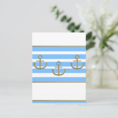 gouden anker blauwe witte achtergrond briefkaart (Staand voorkant)