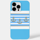 gouden anker blauwe witte achtergrond Case-Mate iPhone case (Achterkant)
