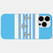gouden anker blauwe witte achtergrond Case-Mate iPhone case (Achterkant (horizontaal))