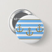 gouden anker blauwe witte achtergrond ronde button 5,7 cm (Voorkant /achterkant)