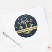Gouden Anker en Sterrenhemel Ronde Sticker (Envelop)