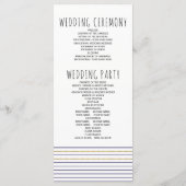 Gouden anker en strepen nautische bruiloft program programmakaart (Achterkant)