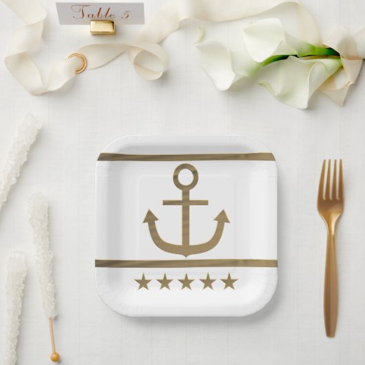 gouden anker geluk symbool melamine bord (Huwelijk)