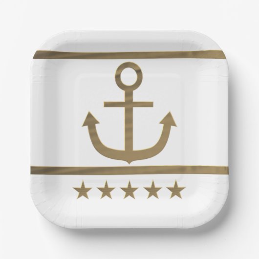 gouden anker geluk symbool melamine bord (Voorkant)