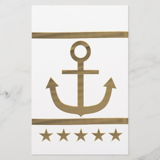 gouden anker gelukssymbool briefpapier (Voorkant)