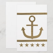 gouden anker gelukssymbool briefpapier (Voorkant / Achterkant)